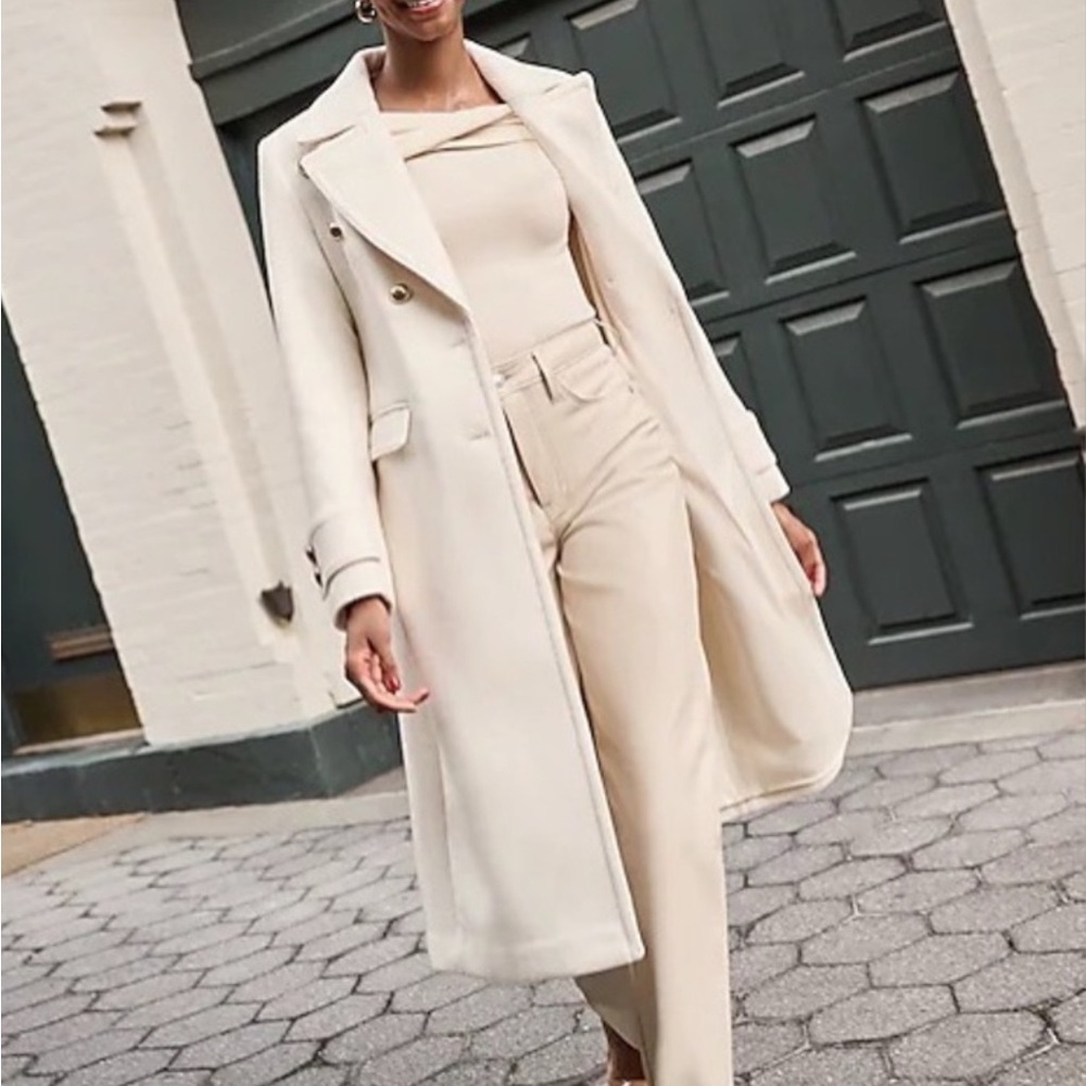 Express Super High Waisted Faux Leather Modern Straight Pant